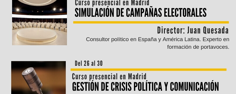 El IUIOG abre la convocatoria para los cursos de Simulación de Campañas Electorales y Gestión de Crisis Política y Comunicación